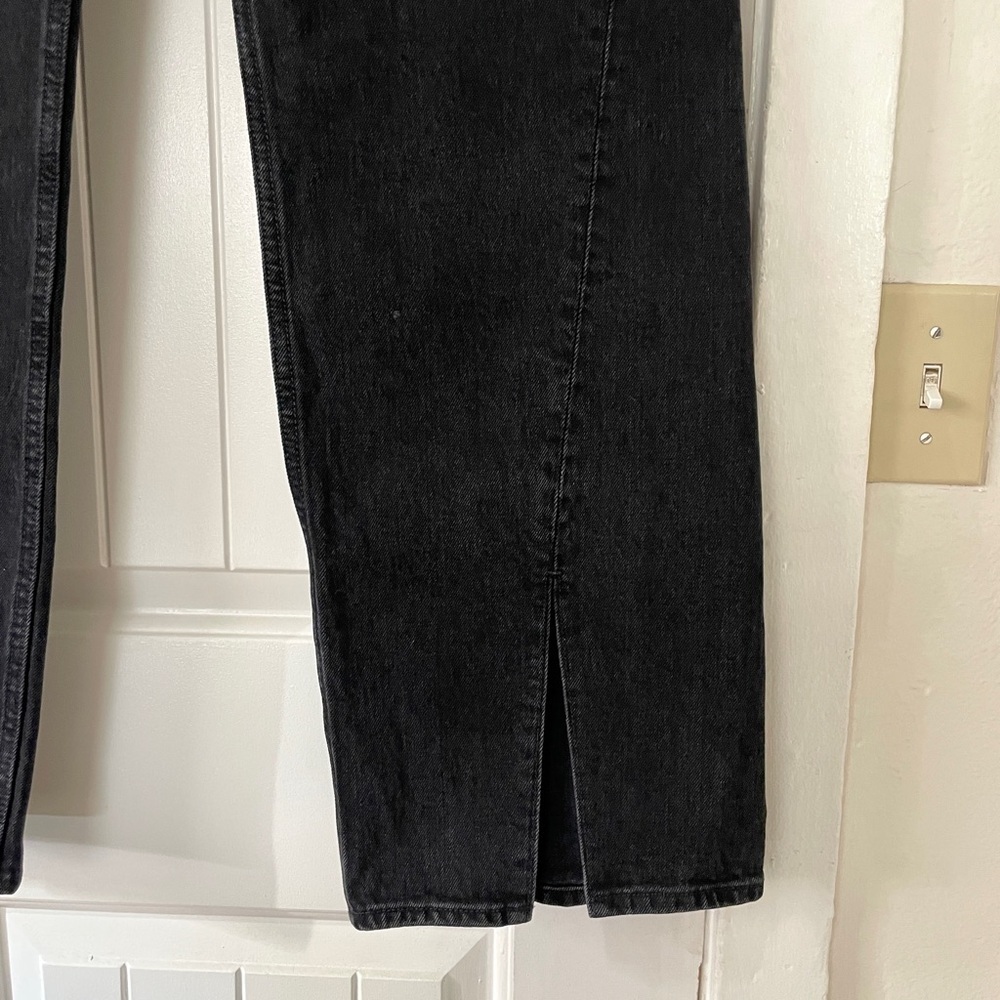 NWT Abercrombie & Fitch 90's Relaxed Jeans Size 31 / 12 Long Black Denim Boho - Picture 3 of 6